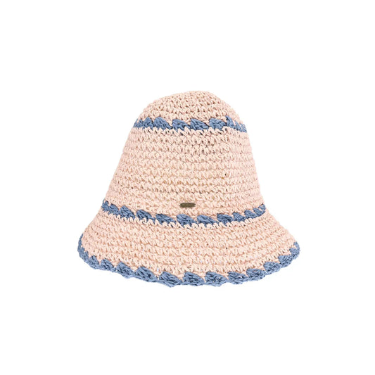 Rose Scalloped Edge Paper Straw Hand Crochet C.C Bucket Hat combines artisanal craftsmanship with practical design. Made from lightweight paper straw, it features a hand-crocheted texture and a distinctive scalloped edge, offering both breathability and subtle sun protection. This expertly crafted bucket hat adds a refined, textured element to your warm-weather wardrobe, perfect for those seeking a blend of style and comfort.