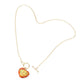 Semi Precious Heart Pendant Toggle Necklace - Yellow - Necklaces