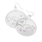 Silver-Stone Embellished Cut Out Santa Claus Brass Metal Round Dangle Earrings, A beautiful stone embellishment and cut-out design, making them the perfect festive accessory. The stones add a touch of sparkle to your holiday outfit, while the cut-out design adds a unique and charming touch. 