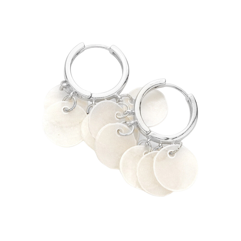 Our Mother of Pearl Link Silver Huggie Hoop Earrings showcase an intricate and eye-catching look. They are crafted from high-quality material, and each is set with a lustrous mother of pearl link that adds subtle elegance. The perfect accessory for any outfit! Perfect for Birthday Gift, Anniversary Gift, Christmas Gift
