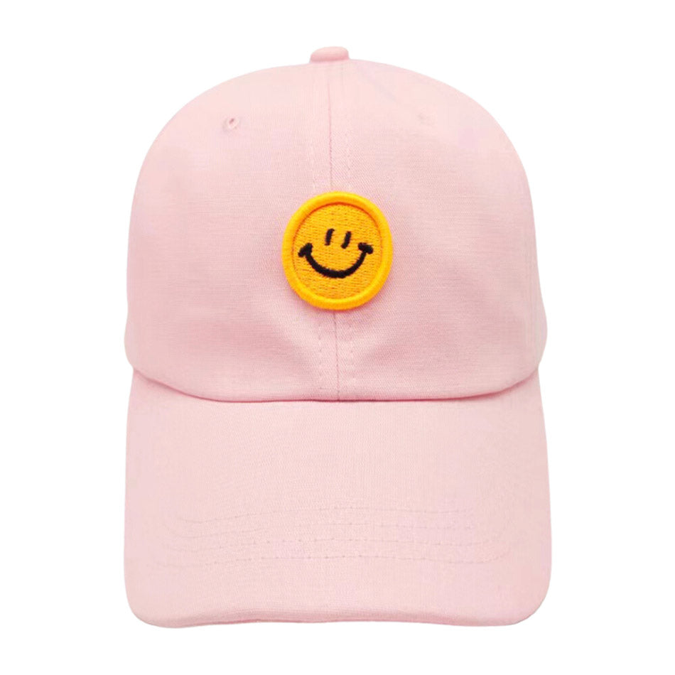 Ready for action in the sunshine, this Smile Accented Pink Baseball Cap will keep you cool like a cucumber! Keep the sun off your face and your style on point with this sturdy and adjustable cotton cap! Get your sunny day swag on with this rockin' headgear! Perfect Birthday gift, Anniversary, Valentine's Day gift.