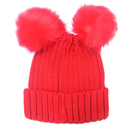 Soft Cable Knit Double Faux Fur Pom Pom Beanie Hat Warm Knit Winter Hat Cable Knit Beanie hat, be warm & cozy with this winter hat while adding a pop of color to your ensemble. Classic, trendy & chic to match your stylish fashion. Perfect Gift, Birthday, Christmas, Holiday, Anniversary, Valentine’s Day, Wife, Daughter