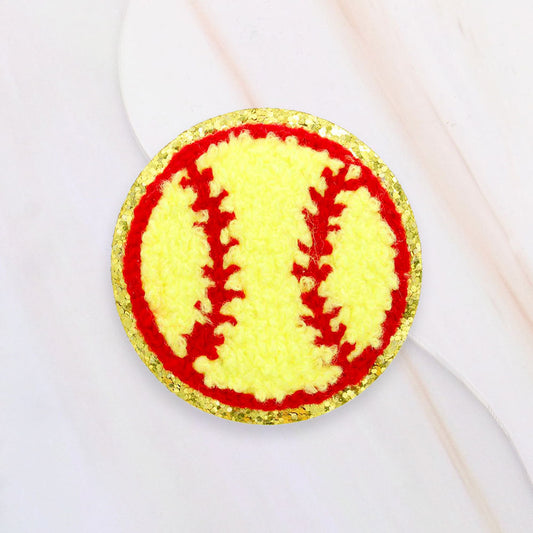 Red, Yellow Softball Iron On Patch