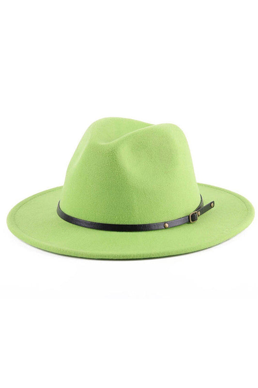 Neon Green SOLID BRIN BELT HAT features a meticulously constructed design with premium materials for exceptional longevity. Its integrated belt detail provides precise fit adjustment while adding a sophisticated design element. The structured silhouette maintains shape throughout extended wear, making it an essential accessory for the discerning customer seeking both functionality and refined aesthetics. 