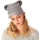 Solid Cat Ear Slouchy Newsboy Cap - Beanies