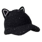 Cozy Solid Black Cat Ear Slouchy Newsboy Cap Solid Black Cat Ear Slouchy Cap Winter Hat, reach for this toasty hat to keep you incredibly warm when running out the door. Accessorize with this cat ear hat, it's the autumnal touch finish your outfit in style. Perfect Gift Birthday, Christmas, Night Out, Cold Weather, Valentine's Day