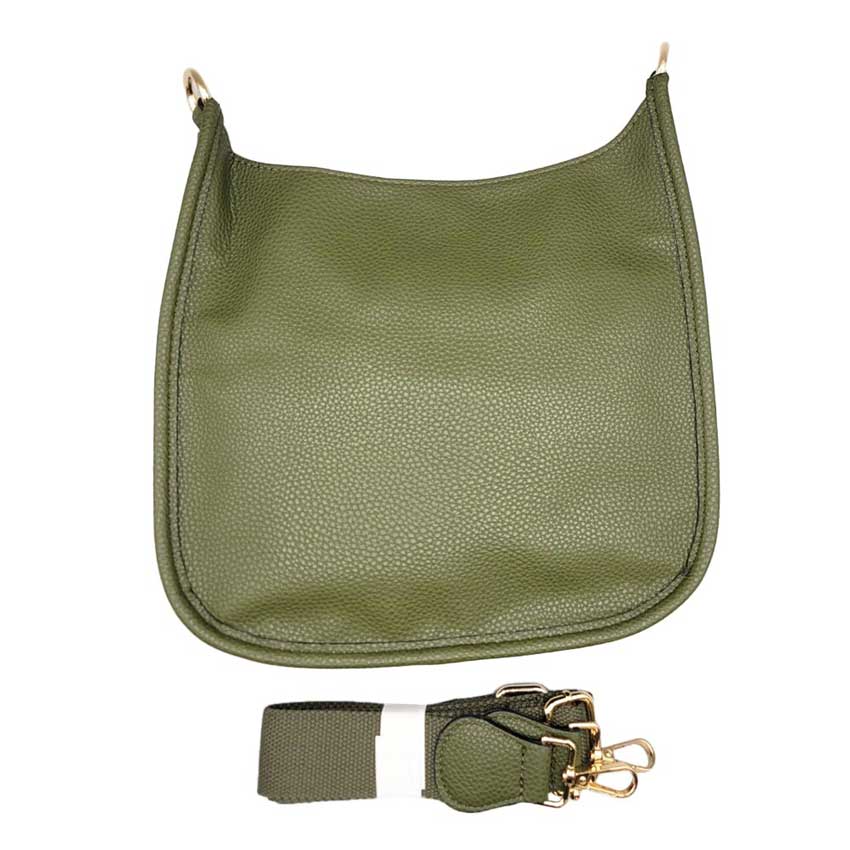 Olive Green Solid Colored Faux Leather Detailed Adjustable Crossbody Tote Handbag, Best Seller Tote, Handbag has plenty of room to fit all your items, available in a few colors. This handbag also comes with two inside slip pockets and one inside zipper pocket; it can also be worn as a crossbody bag. This 2 in 1 tote bag is just what the boss lady needs! 