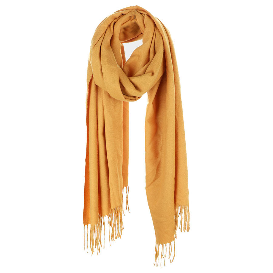 Mustard Solid Tassel Oblong Scarf, Accent your look with this soft, highly versatile scarf. Great for daily wear in the cold winter to protect you against chill, classic infinity-style scarf & amps up the glamour with plush material that feels amazing snuggled up against your cheeks.