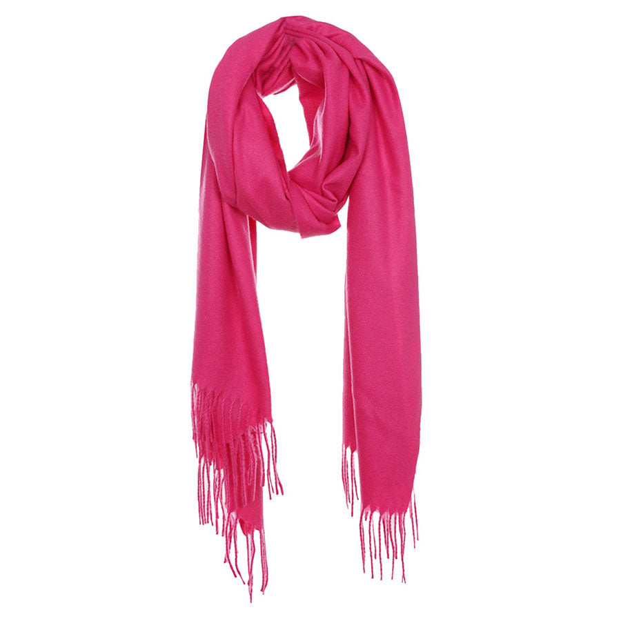 Pink Solid Tassel Oblong Scarf, Accent your look with this soft, highly versatile scarf. Great for daily wear in the cold winter to protect you against chill, classic infinity-style scarf & amps up the glamour with plush material that feels amazing snuggled up against your cheeks.