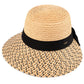 C.C Multi Heather Paper Opened Back Sun Hat Crown: Raffia Brim: Paper