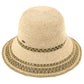 C.C Handmade Paper Crochet Cloche Hat In Multi Stripe Colors 100% Paper