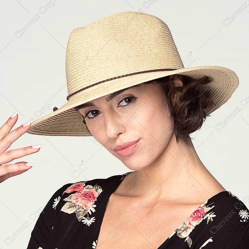C.C Paper Straw Panama Hat With Faux Leather String 80% Paper 20% Polyester