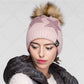 C.C Real Fur Pom With Rhinestones Hat