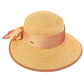 C.C Natural Paper Brim Hat With **Ombre Color Chiffon Sash Bow Sun Hat 88% Paper 12% Polyester