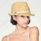 C.C Paper Straw Fedora Hat With Zigzag Pattern Band 80% Paper Straw 20% Polyester