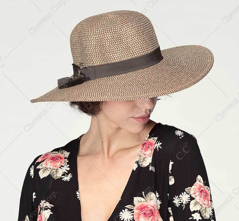 C.C Brim Hat With Tassel Band 88% Paper Straw 12% Polyester