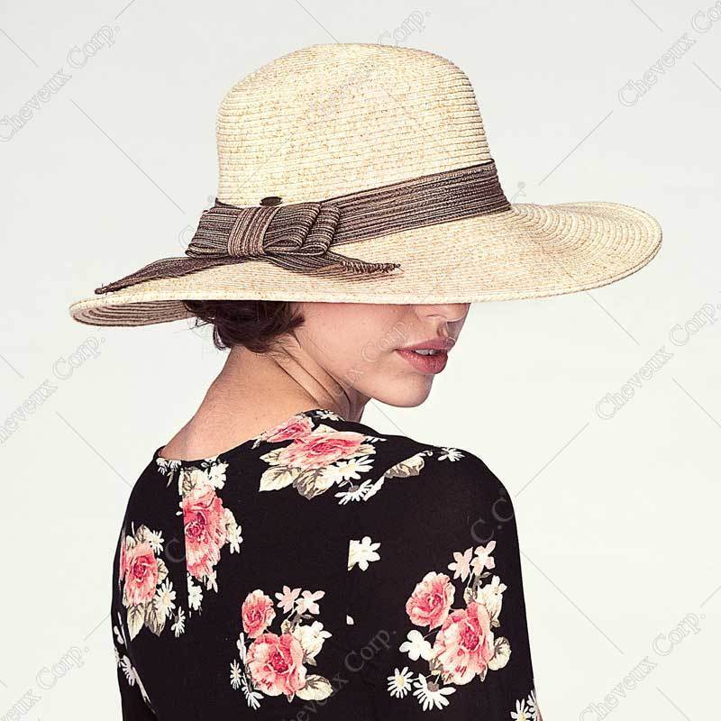 C.C Paper Straw Brim Hat With Ribbon Band 88% Paper Straw 12% Polyester