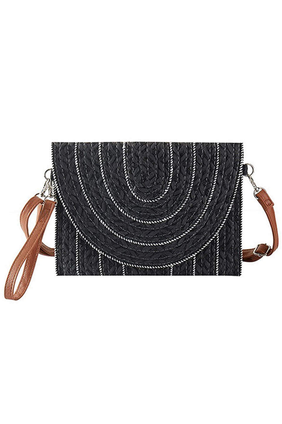 Black Stitch Trim Design Straw Clutch Crossbody Bag offers a sophisticated blend of natural texture and refined craftsmanship. Featuring detailed stitch trim accents, this lightweight straw bag provides a stylish yet practical solution for carrying essentials. Its adjustable crossbody strap ensures comfort and versatility, perfect for day-to-night wear. Ideal for those who appreciate expert design and timeless summer style.
