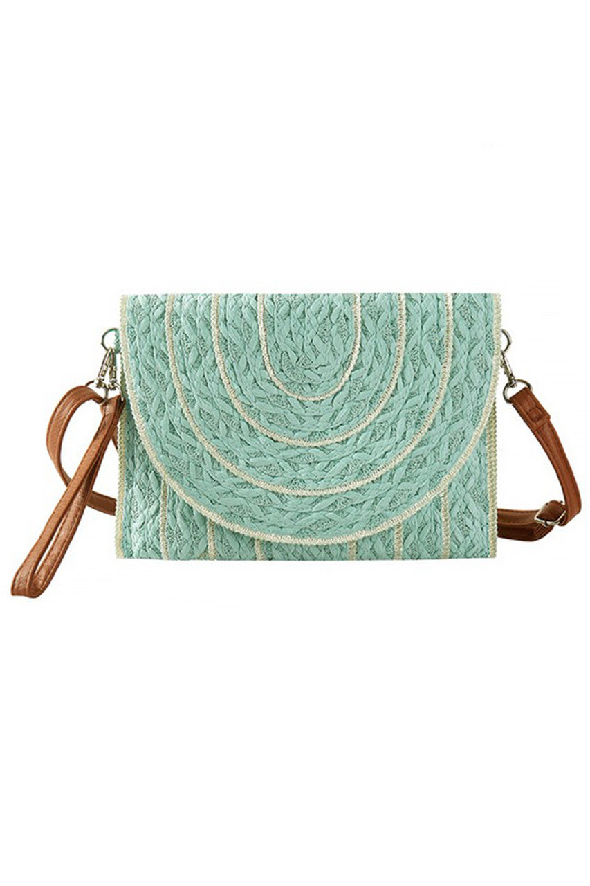 Mint Stitch Trim Design Straw Clutch Crossbody Bag offers a sophisticated blend of natural texture and refined craftsmanship. Featuring detailed stitch trim accents, this lightweight straw bag provides a stylish yet practical solution for carrying essentials. Its adjustable crossbody strap ensures comfort and versatility, perfect for day-to-night wear. Ideal for those who appreciate expert design and timeless summer style.