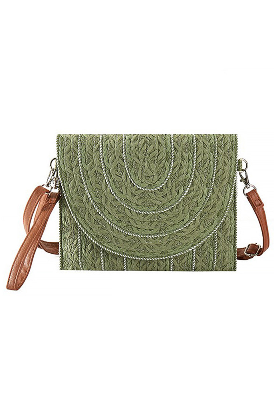 Olive Stitch Trim Design Straw Clutch Crossbody Bag offers a sophisticated blend of natural texture and refined craftsmanship. Featuring detailed stitch trim accents, this lightweight straw bag provides a stylish yet practical solution for carrying essentials. Its adjustable crossbody strap ensures comfort and versatility, perfect for day-to-night wear. Ideal for those who appreciate expert design and timeless summer style.