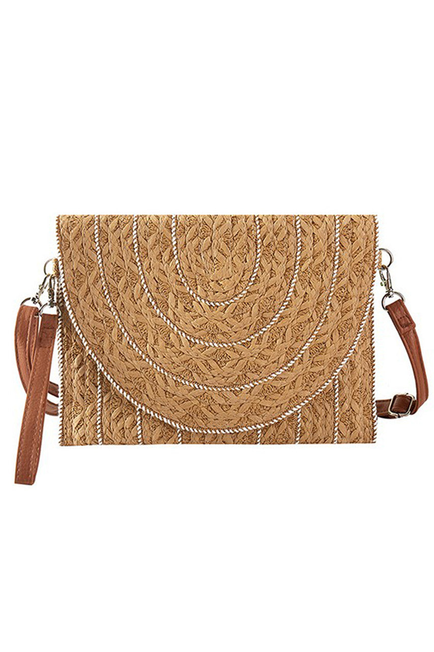 Taupe Stitch Trim Design Straw Clutch Crossbody Bag offers a sophisticated blend of natural texture and refined craftsmanship. Featuring detailed stitch trim accents, this lightweight straw bag provides a stylish yet practical solution for carrying essentials. Its adjustable crossbody strap ensures comfort and versatility, perfect for day-to-night wear. Ideal for those who appreciate expert design and timeless summer style.