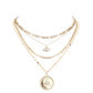 Ivory Stone Embellished Evil Eye Pendant Multi Layered Bib Necklace. Beautifully crafted design adds a gorgeous glow to any outfit. Jewelry that fits your lifestyle! Perfect Birthday Gift, Anniversary Gift, Mother's Day Gift, Anniversary Gift, Graduation Gift, Prom Jewelry, Just Because Gift, Thank you Gift.