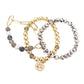 Hematite  Three PCS - Stone Embellished North Star Charm Multi Beaded Stretch Bracelets, Get ready with these Stretch Evening Bracelet, put on a pop of color to complete your ensemble. Perfect for adding just the right amount of shimmer & shine . Perfect Birthday Gift, Anniversary Gift, Mother's Day Gift, Graduation Gift.