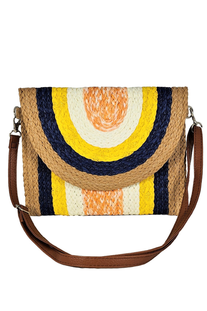 Straw Multi Color Clutch Crossbody Bag combines natural texture with vibrant hues, offering a stylish yet practical accessory. Its lightweight straw construction ensures comfort, while the crossbody design provides hands-free convenience. Perfect for adding a pop of color to casual or beach outfits, this bag balances fashion and function with expert craftsmanship. 