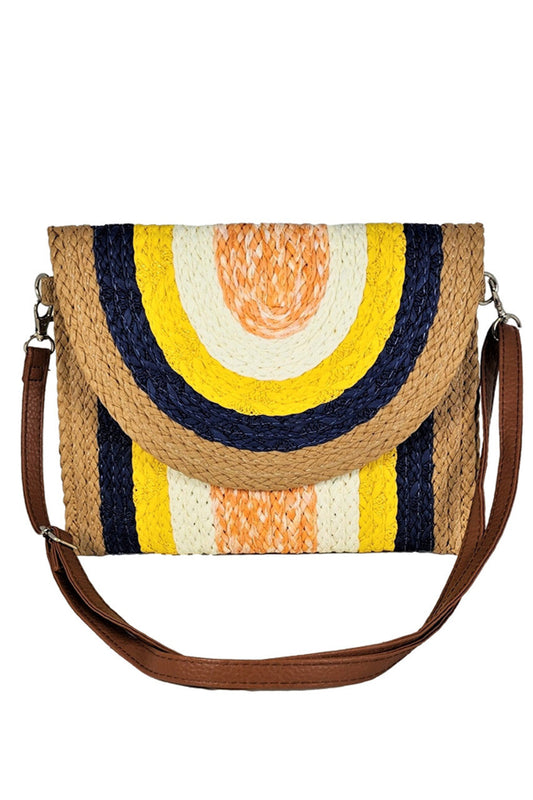 Straw Multi Color Clutch Crossbody Bag combines natural texture with vibrant hues, offering a stylish yet practical accessory. Its lightweight straw construction ensures comfort, while the crossbody design provides hands-free convenience. Perfect for adding a pop of color to casual or beach outfits, this bag balances fashion and function with expert craftsmanship. 