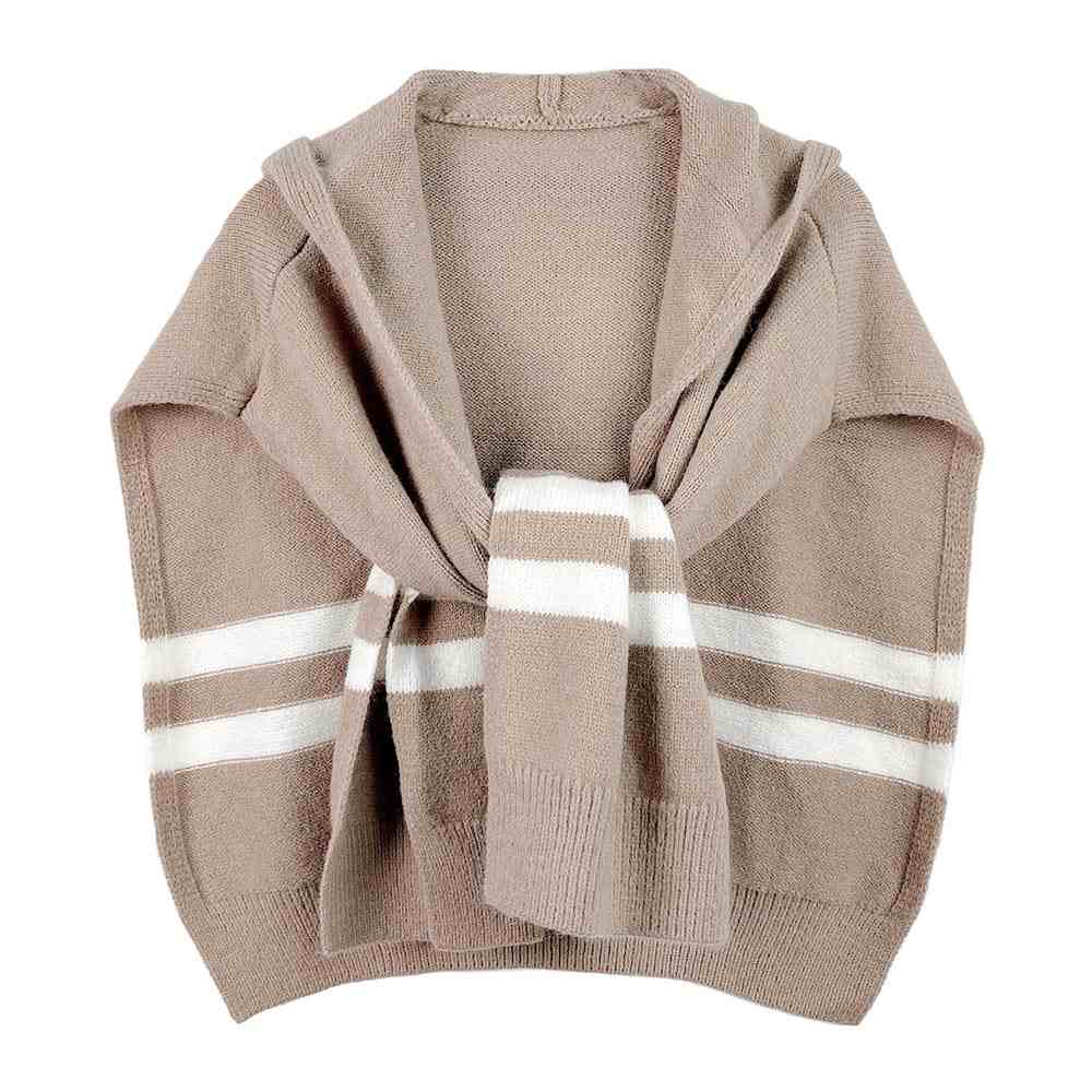 Camel Women's Casual Striped Knit Hoodie Top With Long Sleeve, Sweatshirt Outwear Sweater, the perfect accessory, luxurious, trendy, super soft chic capelet, keeps you warm & toasty. You can throw it on over so many pieces elevating any casual outfit! Perfect Gift Birthday, Anniversary, Wife, Mom, Special Occasion