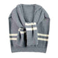 Charcoal Women's Casual Striped Knit Hoodie Top With Long Sleeve, Sweatshirt Outwear Sweater, the perfect accessory, luxurious, trendy, super soft chic capelet, keeps you warm & toasty. You can throw it on over so many pieces elevating any casual outfit! Perfect Gift Birthday, Anniversary, Wife, Mom, Special Occasion