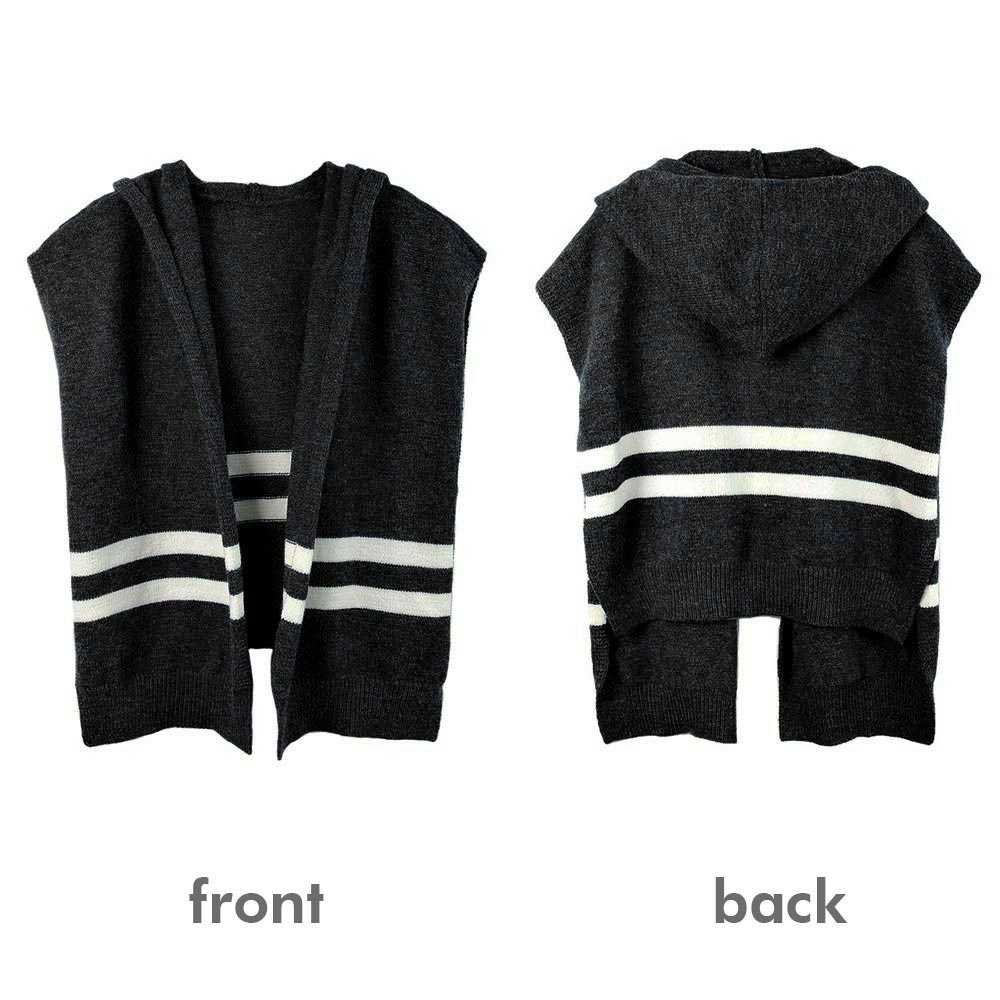 Women's Casual Striped Knit Hoodie Top With Long Sleeve, Sweatshirt Outwear Sweater, the perfect accessory, luxurious, trendy, super soft chic capelet, keeps you warm & toasty. You can throw it on over so many pieces elevating any casual outfit! Perfect Gift Birthday, Anniversary, Wife, Mom, Special Occasion