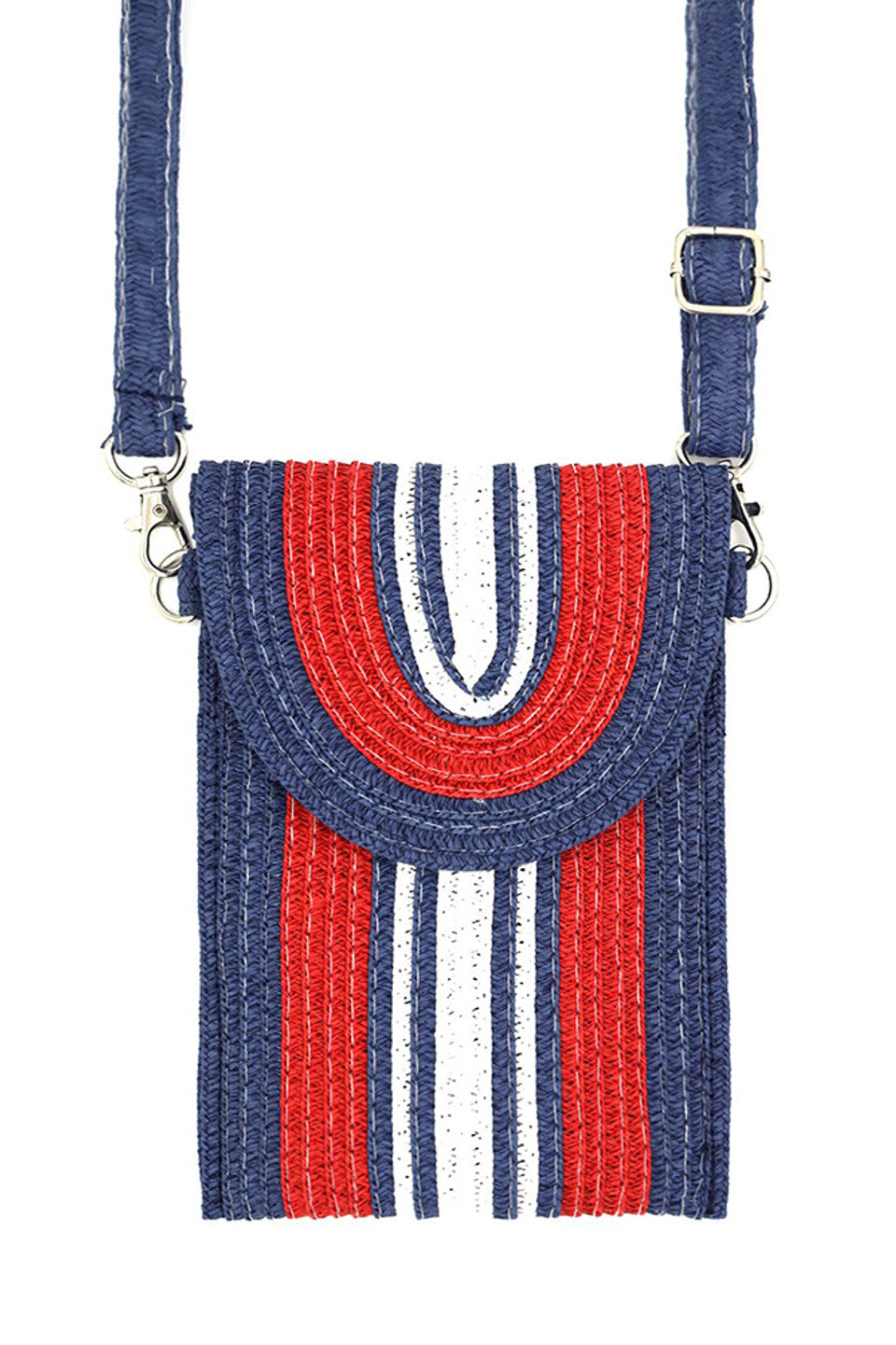 Red Striped Pattern Straw Cellphone Crossbody Bag offers a refined blend of natural texture and modern design. Made from high-quality straw, it features a distinctive striped pattern that adds visual interest while maintaining a lightweight profile. Designed specifically to hold your cellphone and essentials securely, its crossbody strap ensures comfortable, hands-free wear. This bag is an excellent choice for those seeking a practical yet stylish accessory for daily use or travel.