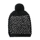 Black Silver Studded Acrylic Pom Beanie Hats, Accessorize the fun way with this pom pom beanie hat, the autumnal touch you need to finish your outfit in style. Awesome winter gift accessory! Perfect Gift Birthday, Christmas, Holiday, Anniversary, Valentine’s Day, Loved One.