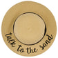 C.C Embroidered Brim Kids Straw Hat 100% Paper Straw Adjustable Strap