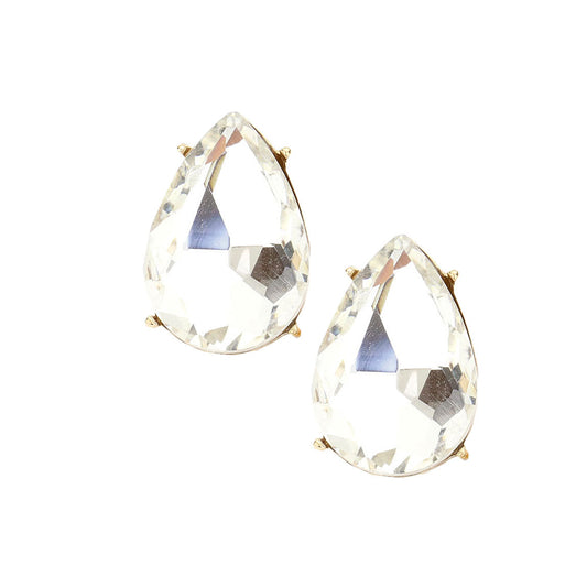 Gold Post Back Teardrop Stone Evening Earrings. Beautifully crafted design adds a gorgeous glow to any outfit. Jewelry that fits your lifestyle! Perfect Birthday Gift, Anniversary Gift, Mother's Day Gift, Anniversary Gift, Graduation Gift, Prom Jewelry, Just Because Gift, Thank you Gift.