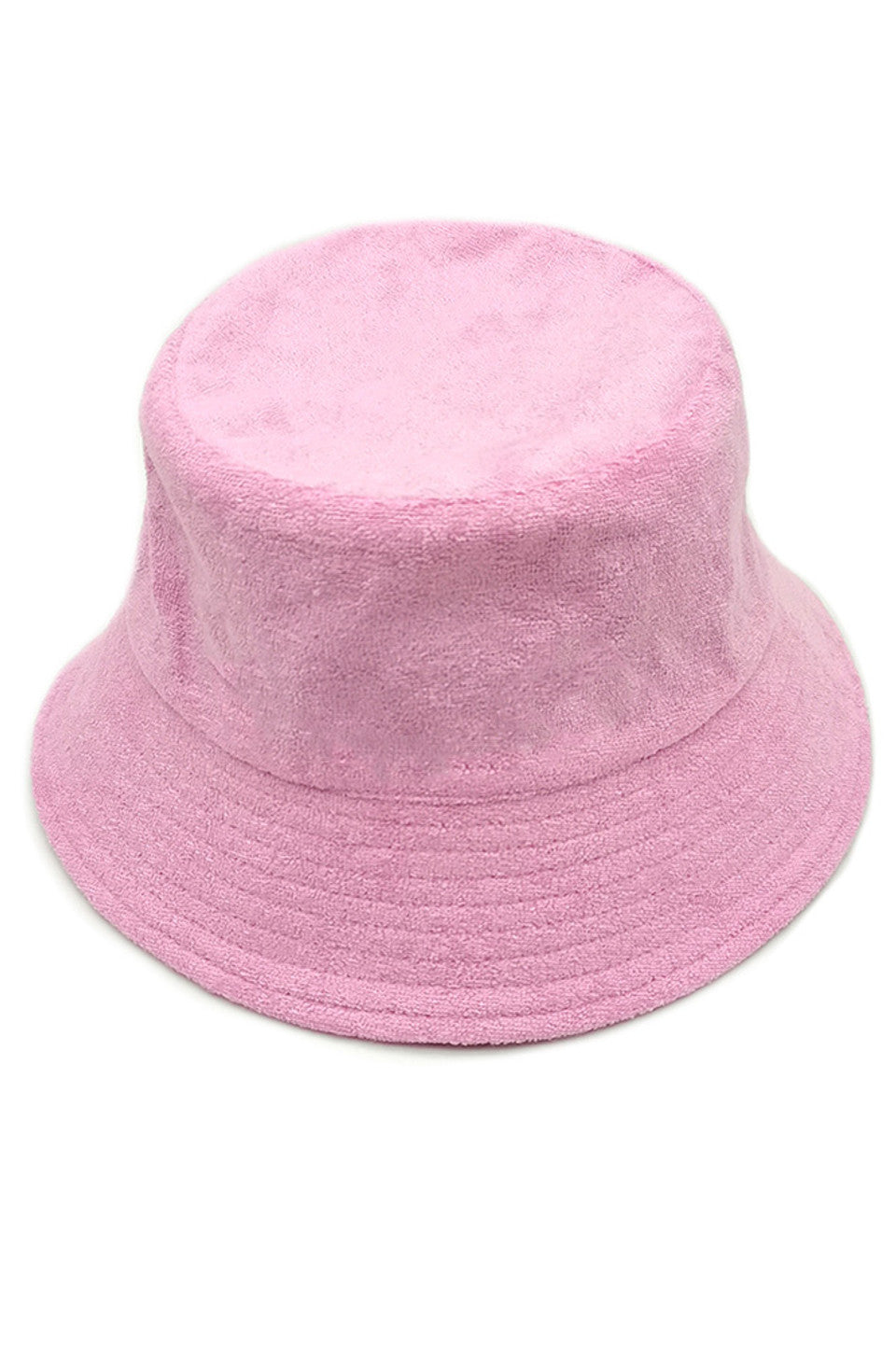 Pink TERRY BUCKET HAT features a specialized looped fabric structure that enhances moisture absorption by increasing surface contact. Its precisely engineered seam design evenly distributes tension, helping maintain the hat’s shape during extended wear. The crown depth is scientifically calibrated to ensure a secure and consistent fit across different head sizes, while the reinforced brim holds its shape and protective angle in a variety of conditions. Designed with breathability in mind, the hat promotes e