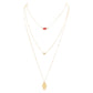 Triple Layered Crystal Evil Eye Hamsa Hand Pendant Necklace, belief says when someone eyes your good fortune with jealousy or gluttony, bad luck in some form is bound to befall you, the evil eye necklace is seen as a symbol to protect & ward off negative energy. Hamsa Hand brings its owner happiness, luck, health & good fortune, wearing this can bring you good luck! Great gift: Vacation, Birthday, Anniversary, Christmas, Just Because, Valentine's, Mother's day, Easter