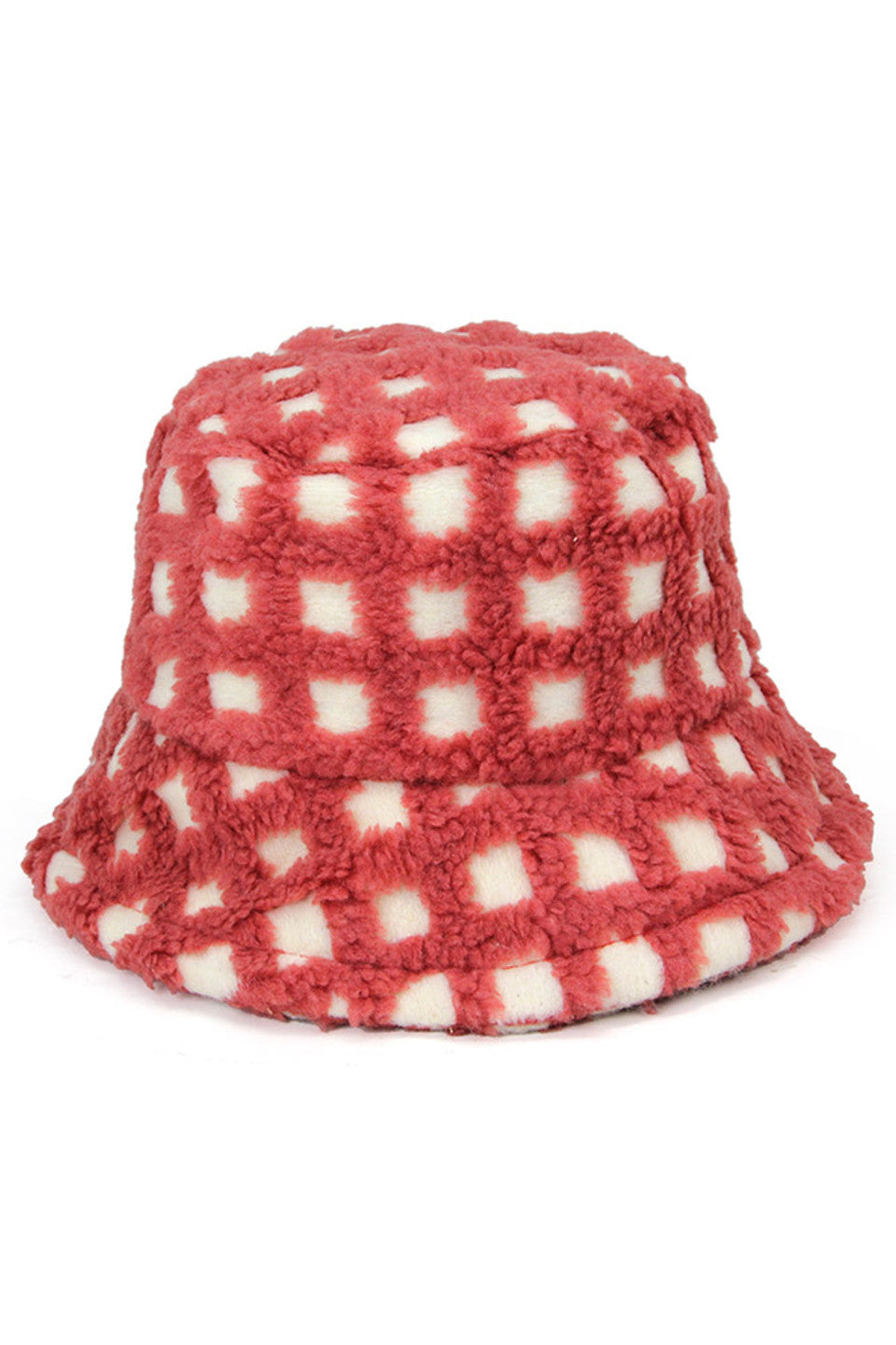 Coral Two Tone Faux Fur Checkered Bucket Hat combines sophisticated design with practical warmth. Featuring a distinctive checkered pattern in dual-tone faux fur, it offers superior insulation while maintaining a fashion-forward aesthetic. The structured bucket silhouette provides optimal coverage and retains its shape throughout wear, making it an essential accessory for discerning winter wardrobes. 