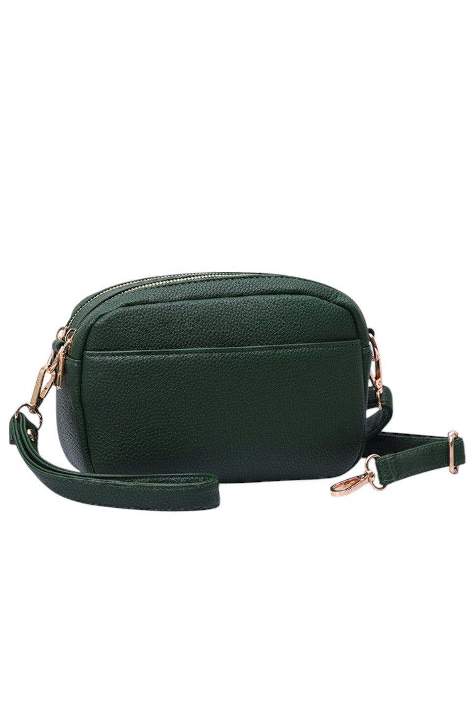 Green Two Zipper Solid PU Crossbody Bag combines practical design with durable materials. Crafted from high-quality PU leather, it offers a sleek, solid finish that resists wear. Featuring two separate zippered compartments, it provides organized storage for essentials, making it ideal for daily use or travel. The adjustable crossbody strap ensures comfortable, hands-free carrying, while the minimalist design complements a variety of styles with professional ease. 