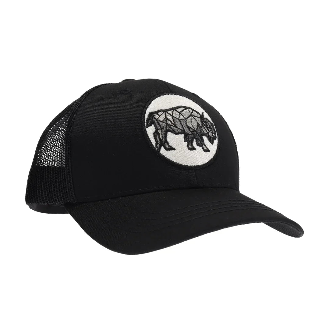 Black Unisex Embroidered Bull Patch C.C Trucker Ball Cap features a detailed embroidered bull patch, combining rugged style with breathable mesh panels for comfort. Its adjustable snapback ensures a secure fit for all head sizes, making it a versatile accessory for outdoor activities or casual wear. Crafted for durability and style, this cap offers both function and a bold statement. 