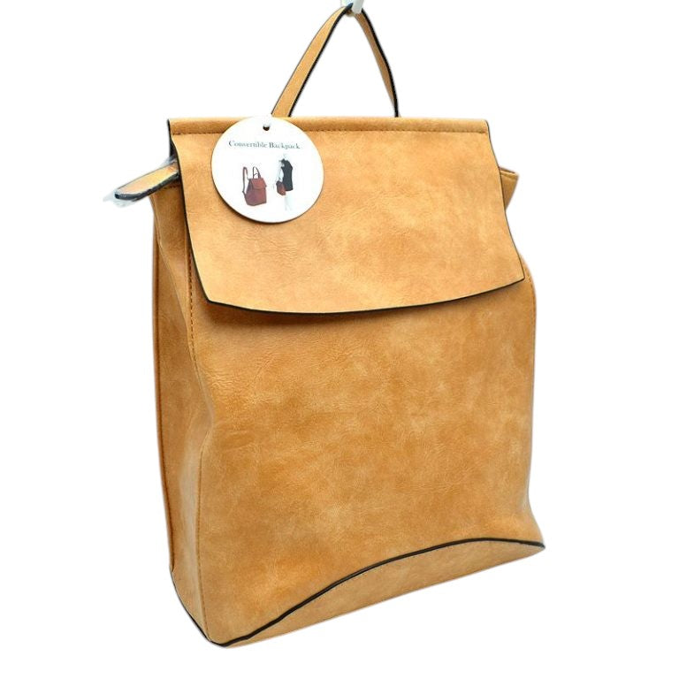 Vegan Backpack Best Seller - Modern Chic Vegan Long-lasting Faux Leather Backpack Convertible Bag, largely spaced, daily necessities can be put into this fashionable bag, take it to  school, work or a day trip, simple sophistication, dress to impress. Perfect Birthday Gift, Anniversary Gift, Thank you Gift, Vegan Convertible Backpack