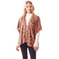 Velvet Burnout Shawl Poncho - Brown - Ponchos