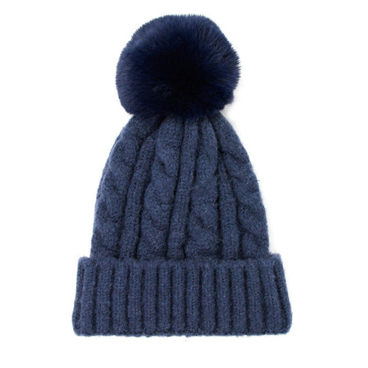 Chunky Warm Cable Knit Pom Pom Hat Cable Knit Pom Pom Beanie Winter Hat accessorize the fun way with this pom pom cable knit hat beanie, autumnal touch you need to finish your outfit in style. Keep warm, be trendy; many available colors to match your style. Perfect Gift Birthday, Holiday, Christmas, Walk to Work, School