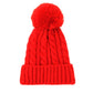 Chunky Warm Cable Knit Pom Pom Solid Beanie Winter Hat, accessorize the fun way with this faux fur pom pom knit hat, the autumnal touch you need to finish your outfit in style. Keep warm, be trendy; Great winter gift accessory! Gray, Beige, Black, Burgundy, Green, Ivory, Mustard, Navy, Pink, Red; One Size; 100% Acrylic