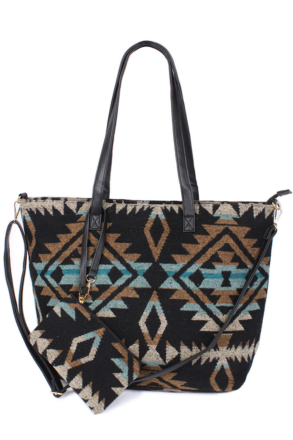 Western Weekend Tote Bag with Pouch combines spacious design with practical organization, making it ideal for weekend getaways or daily use. Crafted for durability, this tote offers ample room for essentials while the included pouch keeps smaller items secure and easily accessible. Its versatile style complements a range of outfits, providing both function and a refined western-inspired aesthetic. Perfect for those seeking a reliable and stylish carryall for short trips or everyday errands. 