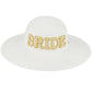 White C.C Bride & Squad Pearls Wide Brim Sun Hat, keep your styles on even when you are participating in the bride squad at weddings. Large, comfortable, and perfect for keeping the sun off of your face, neck, and shoulders. These beautiful bride & squad pearls wide-brim sun hats will be perfect for any wedding ceremony.