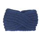 Wide Solid Twisted Soft Knit Earmuff Headband Ear Warmer - Blue - Earmuffs