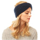 Wide Solid Twisted Soft Knit Earmuff Headband Ear Warmer - Earmuffs
