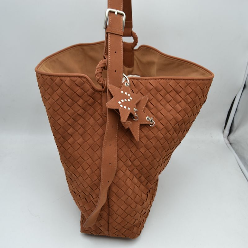 Woven Hobo Shoulder Bag with Adjustable Strap and Star Charm - Shoulder Bag